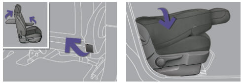 Peugeot 5008. Position tablette, siège passager avant